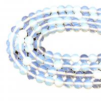 Opal Perlen, rund, poliert, DIY, weiß, verkauft per 38 cm Strang