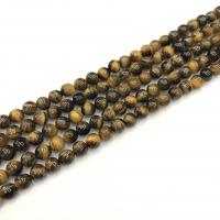 Tiger Eye Beads, Runde, poleret, du kan DIY, blandede farver, Solgt Per 38 cm Strand