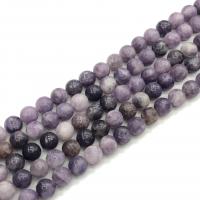 Natural Lepidolite Beads, Round, polished, DIY, purple, Sold Per 38 cm Strand
