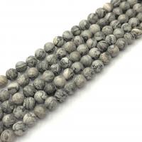 Perles bijoux en pierres gemmes, Carte Pierre, Rond, poli, DIY, couleurs mélangées, Vendu par 38 cm brin