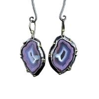 Agate Earring Zinc Alloy with Purple Agate plated fashion jewelry & imitation natural quartz & for woman purple Sold By Pair