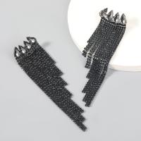 Fashion Fringe Earrings, Tibetan Style, fashion jewelry & for woman & with rhinestone, more colors for choice, Sold By Pair