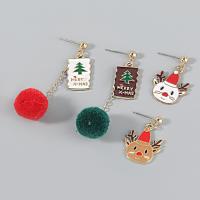 jul örhängen, Zink Alloy, med Caddice, Jul Design & mode smycken & för kvinna & emalj, fler färger för val, Säljs av Par