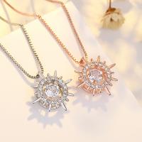 Kubický zirkon Micro vydláždit mosaz náhrdelník, Slunce, módní šperky & micro vydláždit kubické zirkony & pro ženy, více barev na výběr, 450mm, Prodáno By PC