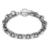 Stainless Steel Bracelet silver color plated & for man silver color Sold By PC