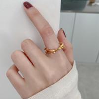 Brass Cuff Finger Ring, plated, for woman, golden, nickel, lead & cadmium free, Sold By PC