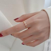 Cúbicos Circonia Micro Pave anillo de latón, metal, Lazo, 18K chapado en oro, para mujer & con circonia cúbica, dorado, libre de níquel, plomo & cadmio, 5mm, Vendido por UD