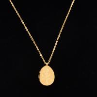Stainless Steel Jewelry Necklace, 316L Stainless Steel, with 6cm extender chain, Rose, gold color plated, round link chain & for woman, golden, 12x16mm, Length:Approx 41 cm, Sold By PC