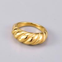 Палец кольцо из нержавеющей стали, Нержавеющая сталь 316, плакирован золотом, Женский, Золотой, продается PC