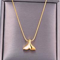 Stainless Steel Jewelry Necklace 316L Stainless Steel with White Shell with 5cm extender chain Mermaid tail gold color plated snake chain & for woman golden Length Approx 40 cm Sold By PC