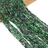 Ruby in Zoisite Beads, Flat Round, natural, DIY & faceted, green, 4mm, Sold Per 38 cm Strand