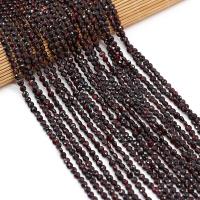Natural Garnet Beads, Flat Round, DIY & faceted, garnet, 4mm, Sold Per 38 cm Strand