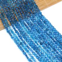 Gemstone Jewelry Beads, Peridot Stone, Flat Round, DIY & faceted, blue, 6mm, Sold Per 38 cm Strand