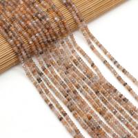 Natural Quartz Jewelry Beads, Rutilated Quartz, Abacus, DIY & faceted, mixed colors, 3x4mm, Sold Per 38 cm Strand