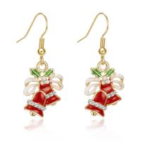 Christmas Earrings Zinc Alloy gold color plated Christmas Design & for woman & enamel Sold By Pair