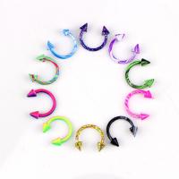 Edelstahl Brustpiercing Ring, Einbrennlack, gemischt, farbenfroh, 8x3mm, 100PCs/Menge, verkauft von Menge