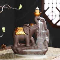 Backflow Incense Burner, Purple Clay, plated, for home and office & durable, 140x60x125mm, Sold By PC