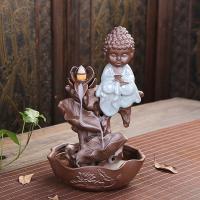 Backflow Incense Burner, Porcelain, plated, for home and office & durable, 247x165mm, Sold By PC