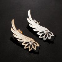 Tibetan Style Earring Cuff, for woman & with rhinestone, more colors for choice, 51x12mm, Sold By PC