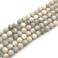 Perle naturelle Agate Crazy, agate folle, Rond, DIY, blanc, Vendu par 38 cm brin
