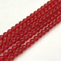 Fashion Glass Beads, Round, polished, imitation natural quartz & DIY, red, Sold Per 38 cm Strand