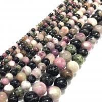 Gemstone Smycken Pärlor, Turmalin, Rund, polerad, DIY, blandade färger, Såld Per 38 cm Strand