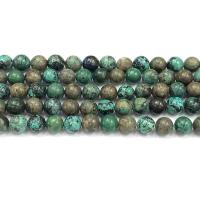 Koraliki z kameniem szlachetnym, Chryzokola, Koło, obyty, DIY, mieszane kolory, sprzedawane na 38 cm Strand