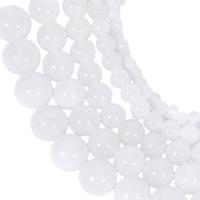 Natural Jade Beads, Jade White, Round, polished, DIY, white, Sold Per 38 cm Strand