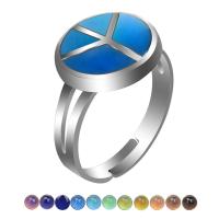 Enamel Mood Finger Ring, liga de zinco, banhado, Ajustável & unissex & adesivo epóxi & esmalte sensor, cores misturadas, 17mm, vendido por PC