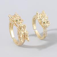 Sárgaréz Mandzsetta Finger Ring, divat ékszerek & különböző stílusokat a választás & a nő & strasszos, aranysárga, Által értékesített PC
