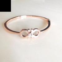 Zinc Alloy Bangle plated for woman & with rhinestone rose gold color nickel lead & cadmium free Sold By PC