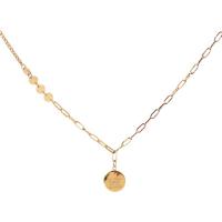 Stainless Steel Jewelry Necklace 316L Stainless Steel with 5cm extender chain Round gold color plated for woman golden Length Approx 40 cm Sold By PC