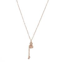 Titanium stål halskæde, med 5cm extender kæde, Calabash, rosa guld farve forgyldt, for kvinde, flere farver til valg, 7x12mm, Længde Ca. 38 cm, Solgt af PC