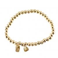 Titanium Steel Bracelet & Bangle Lotus Seed gold color plated for woman golden 170mm Sold By PC