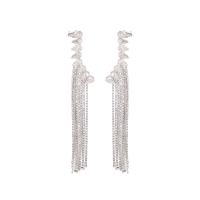 Zinc Alloy Earring Cuff plated for woman & with rhinestone Sold By Pair