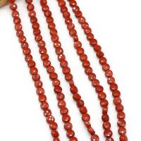 Perline in turchese, Cerchio piatto, DIY & sfaccettati, rosso, 6mm, Venduto per 38 cm filo
