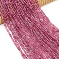 Gemstone Jewelry Beads, Tourmaline, Flat Round, DIY & faceted, pink, 4mm, Sold Per 38 cm Strand