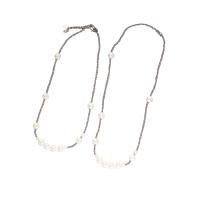 Plastik-Perlenkette, Kupferlegierung, mit Kunststoff Perlen, platiniert, Kugelkette & verschiedene Stile für Wahl & für Frau, verkauft von Strang