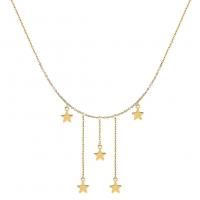Stainless Steel Jewelry Necklace, with 1.97inch extender chain, Star, plated, for woman, more colors for choice, Length:Approx 17.72 Inch, Sold By PC