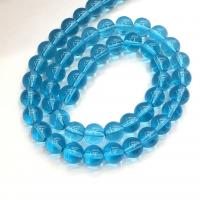 Perline in cristallo rotondo, Cerchio, lucido, DIY, Crystal Bermuda Blue, Venduto per 38 cm filo