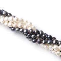 Bouton de culture des perles d'eau douce, perle d'eau douce cultivée, Plat rond, DIY, plus de couleurs à choisir, 7-8mm, 50PC/brin, Vendu par 38 cm brin