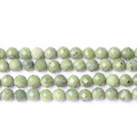 Jade Perlen, rund, handgemacht, DIY & facettierte, grün, verkauft per 38 cm Strang