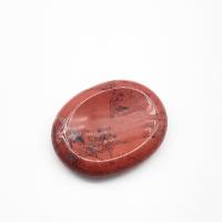 Red Jasper poleret, Massage, rød, 45x35x8mm, Solgt af PC