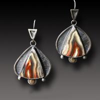 Zinc Alloy Drop Earrings with Agate plated fashion jewelry & for woman Sold By Pair
