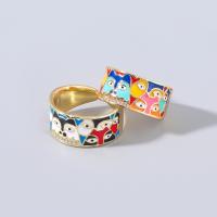 Brass prst prsten, Mosaz, módní šperky & pro ženy & smalt & s drahokamu, více barev na výběr, Prodáno By PC