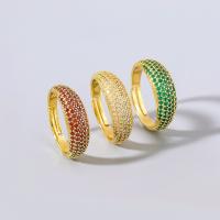 Prsten mjedenog prsta, Mesing, modni nakit & za žene & s Rhinestone, više boja za izbor, Prodano By PC