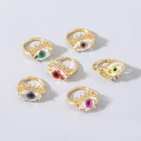 Brass δάχτυλο του δακτυλίου, Ορείχαλκος, με Ρητίνη, κοσμήματα μόδας & για τη γυναίκα & με στρας, περισσότερα χρώματα για την επιλογή, Sold Με PC