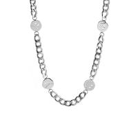 Titanium Steel Necklace, plated, curb chain & for man, more colors for choice, 12x12.50mm, Length:Approx 23.62 Inch, Sold By PC