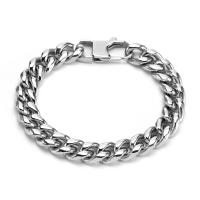 Titanium Steel Bracelet plated & curb chain & for man 10mm Sold By Strand