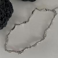 Collar Gargantilla Moda, aleación de zinc, chapado en color de plata, para mujer, plateado, longitud aproximado 41 cm, Vendido por UD